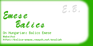 emese balics business card